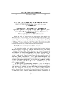 ECOLOGY and DISTRIBUTION of MUSHROOM SPECIES BELONGING to the GENERA Boletus and Xerocomus in AZERBAIJAN