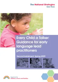 Every Child a Talker: Guidance for Early Language Lead Practitioners
