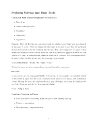 Problem Solving and Unix Tools
