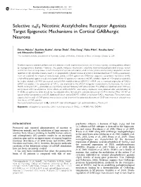 Selective Α4β2 Nicotinic Acetylcholine Receptor Agonists Target