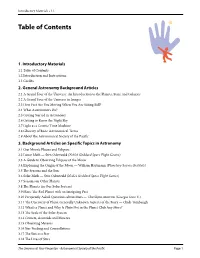 Table of Contents
