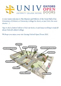A Very Warm Welcome to the Masters and Fellows of the Great Hall of the University of Oxford, Or University College for Short, Or Just Univ (For Even Shorter…)