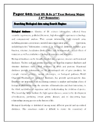 B.Sc 3Rd Year Botany Major ( 6Th Semester) Searching Biological