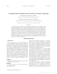 Constraining Climate Sensitivity from the Seasonal Cycle in Surface Temperature