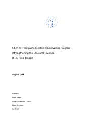 Philippines: Final Report, Election Observation Program, IFES (2004)
