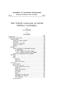 The Yokuts Language of South Central California