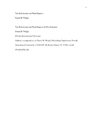 1 Ten Statisticians and Their Impacts Daniel B. Wright Ten Statisticians