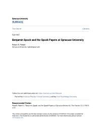 Benjamin Spock and the Spock Papers at Syracuse University