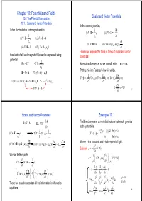Chapter 10: Potentials and Fields Example 10.1