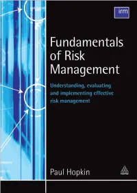 Fundamentals of Risk Management: Understanding, Evaluating And