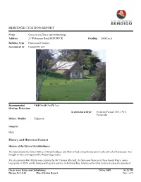Heritage Citation Report