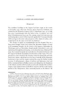 Political Context and Development Background the Gattilusio Lordships