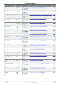 Products Catalog Index