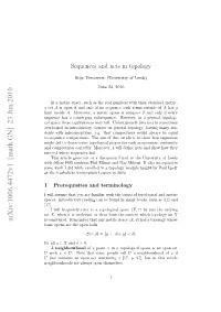 Sequences and Nets in Topology