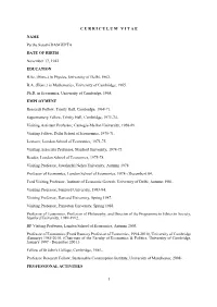 1 CURRICULUMVITAE NAME Partha Sarathi DASGUPTA DATE OF
