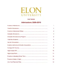 Admissions 2009-2010