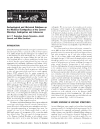 Archeological and Historical Database on Earthquakes