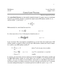 Central Limit Theorem