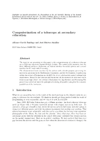 Computerization of a Telescope at Secondary Education
