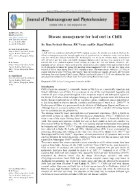 Disease Management for Leaf Curl in Chilli JPP 2020; 9(3): 863-866 Received: 23-03-2020 Accepted: 27-04-2020 Dr