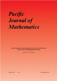 Equivariant Deformations of Manifolds and Real Representations