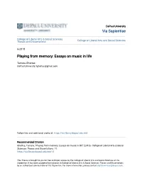 Essays on Music in Life