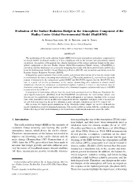 Evaluation of the Surface Radiation Budget in the Atmospheric Component of the Hadley Centre Global Environmental Model (Hadgem1)