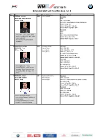 Extended Start List Two Man Bob, Run 3