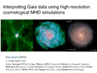 Interpreting Gaia Data Using High-Resolution Cosmological MHD Simulations