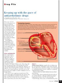Keeping up with the Pace of Antiarrhythmic Drugs ANNMARIE PALATNIK, APN,BC, MSN Coordinator of Continuing Education • Virtua Health • Marlton, N.J