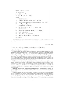 Lecture 13 – Subspace Methods for Eigenvalue Problem