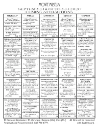 October 2020 Movie Schedule