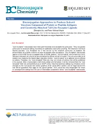Bioconjugation Approaches to Produce Subunit Vaccines