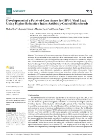 Development of a Point-Of-Care Assay for HIV-1 Viral Load Using Higher Refractive Index Antibody-Coated Microbeads