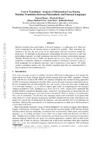 Lost in Translation: Analysis of Information Loss During Machine