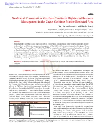 Neoliberal Conservation, Garifuna Territorial Rights and Resource Management in the Cayos Cochinos Marine Protected Area
