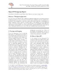 Open IP Workgroup Report