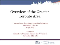 Overview of the Greater Toronto Area