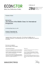 The Decline of the Middle Class: an International Perspective