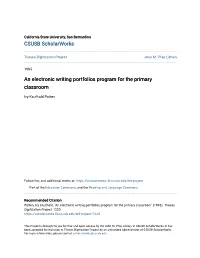 An Electronic Writing Portfolios Program for the Primary Classroom