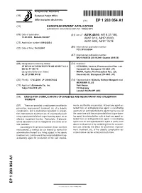Drugs for Complications of Diabetes and Neuropathy and Utilization Thereof