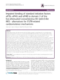 Impaired Binding of Standard Initiation Factors Eif3b, Eif4g and Eif4b To