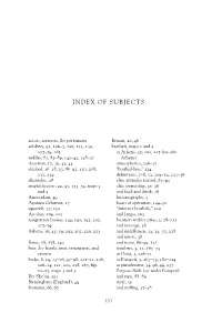 Index of Subjects