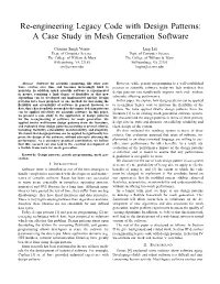 Re-Engineering Legacy Code with Design Patterns: a Case Study in Mesh Generation Software