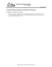 Using the Parallax Propeller for Mechatronics Education