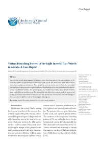Variant Branching Pattern of the Right Internal Iliac Vessels in a Male