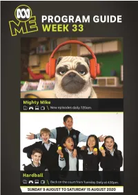 ABC ME Program Guide: Week 33 Index
