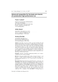 Advanced Composites for the Body and Chassis of a Production High Performance Car