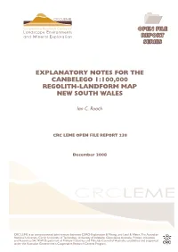 Explanatory Notes for the Canbelego 1:100000 Regolith