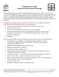 Finding Laws to Charge Perpetrator Who Misuse Technology